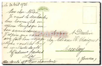 Bukiet pionżów — Szczęśliwego dnia — Grünich — Rewers