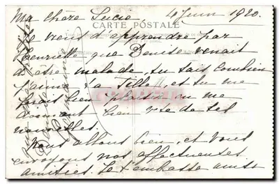 Zamek w Château — widok malowany — L. Dujon, nr 1004 — Rewers