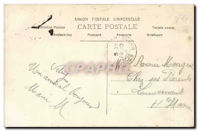 穿粉红连衣裙的年轻女子——手持玫瑰花束——A.N. PARIS，编号748 — 背面
