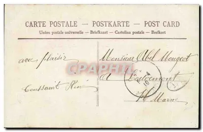 Jonge vrouw met bloemenvoorwerp — Souvenir — PC 4384 — Achterkant