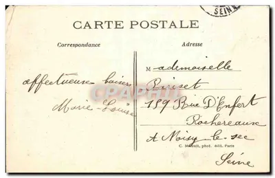 Mantes - O Jardim Público — C. M. — editor G. Marcoult, Paris — Verso
