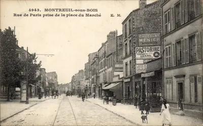 Montreuil-sous-Bois — Rue de Paris tirada da place du Marché — E. M.
