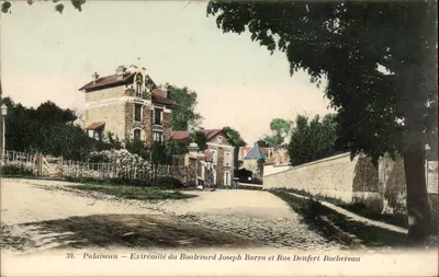 Palaiseau — Extremidade do Boulevard Joseph Barra e Rue Denfert Rochereau — A. Bourdier imp.-édit., Versailles