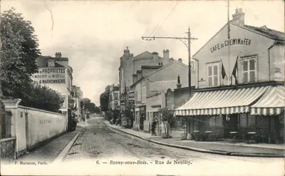Rosny-sous-Bois — Rue de Neuilly — Café do Caminho de Ferro e agência imobiliária