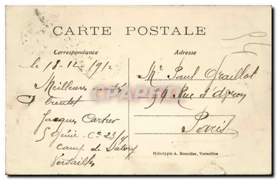 Versailles Bilhete postal antigo O Restaurante da Cote SAtory — Verso