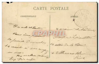 Inundações de 1910 - VITRY-SUR-SEINE - Casas inundadas na Rue St-Antoine - Vista tirada da Rue Eugène-Dubois - Foto A. Roche — Verso