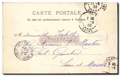 Boulogne-sur-Seine — O Rond-Point — P. Marmuse, editor Paris — Verso