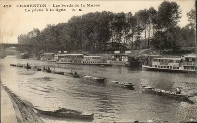 Charenton — As margens da Marne — A pesca com vara — E. M.