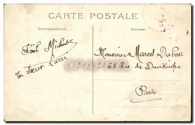 Clichy — Panorama — O Boulevard Nacional em direção a Paris, o Sacré-Cœur de Montmartre e o Rond-Point Victor-Hugo — Verso