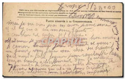 Correspondência das Forças da República — Carta em franquia — Modelo A — Editor não visível — Verso