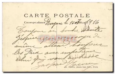 Avião Taube — Exposição nos Invalides, Cour d'Honneur — F. Fleury, Paris, n°403 — Verso