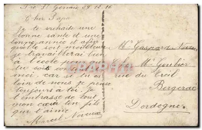 Bonne Année — dekor z kwiatami i zimowy krajobraz — wydawca N°201 — Rewers