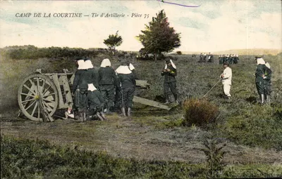Camp de La Courtine — Tiro de Artilharia - Peça 75 — Editor Mouton, Bazan de la Congère