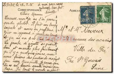 Le Portel — Sur la falaise vers Boulogne — Edition du Bazar Portelois — Rewers