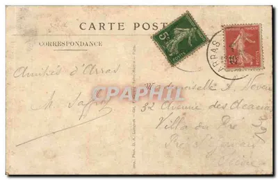 Arras — Wojna 1914 — ulica St-Géry po bombardowaniach — Charles Ledieu, Wydawnictwo Arras — Rewers