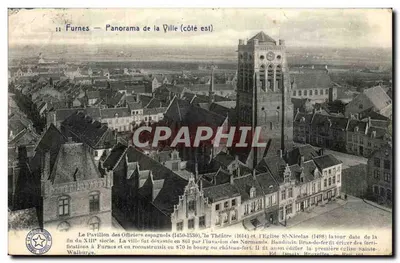 Furnes — Panorama van de Stad (oostkant) — Uitg. Jossay, Brussel, n°11
