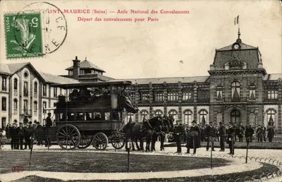 Saint Maurice Bilhete postal antigo Asilo nacional dos convalescentes Departamento dos convalescentes para Paris (medicina saúde) TOP