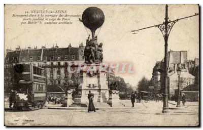 Neuilly-sur-Seine — Monumento aos Aéronautas mortos durante o cerco de Paris — editor A. Amiérès, n° 52