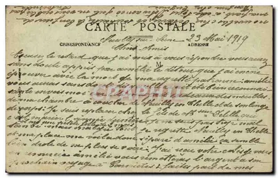 Neuilly-sur-Seine — Monumento aos Aéronautas mortos durante o cerco de Paris — editor A. Amiérès, n° 52 — Verso