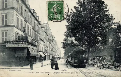 Neuilly-sur-Seine — Avenida de Neuilly, vista da rue de l'Église — P. Marmuse, Paris, n°28
