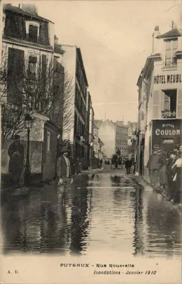 Puteaux - Rue Rousselle — inundações — Janeiro 1910 — A.R.