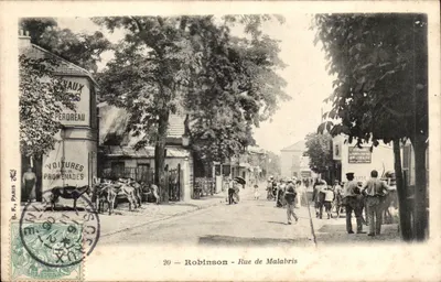 Robinson - Rue de Malabris — cena de rua com vacas e passantes — B.F. Paris, n°20