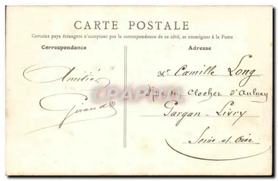 Robinson - Rue de Malabris — cena de rua com vacas e passantes — B.F. Paris, n°20 — Verso