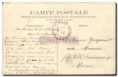 Courbevoie — Casa de Infantaria — editor D.W.D. — Verso
