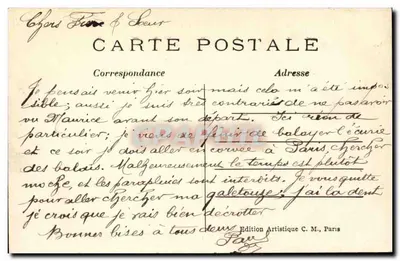 Fontenay-sous-Bois — A Avenue de la Belle Gabrielle — Édition Artistique C. M. — Verso