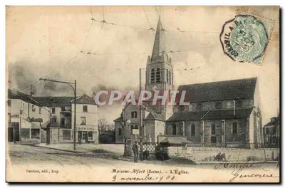 Maisons-Alfort (Seine) - A Igreja — Gautrot, editor, Ivry. Número de série não visível.
