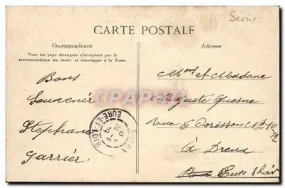 Le Bourget — Avenida da Gare — Hotel Restaurante 'À la Descente de la Gare' — Editor ELD, n°19 — Verso