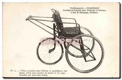 Carrinho de empurrar para deficientes e paraplégicos — Etablissements L. TOURNOIS — N° 12 — Orléans