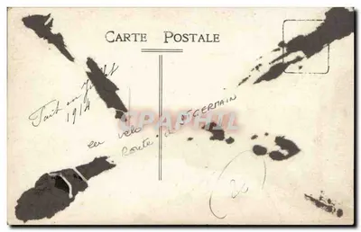 Ciclistas sobre um ponte — Taintigny, 1914 — Carte postale anonyme — Verso