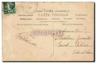 Bicicleta a dois — casal em bicicleta — editor S.P. (1919) — Verso
