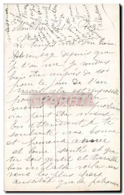 Dziecko w pelerynie z futera — Szczęśliwego Nowego Roku — wydawca H. Léon, nr 2552 — Rewers