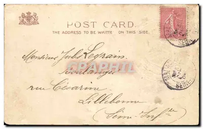 Cardiff — Villa Cardiff — editor Raphael Tuck & Sons, n° 1865 — Verso