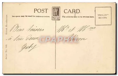 Stary Most w Ayr — Odbudowa 1907-1910, otwarty ponownie 29 lipca 1910 — wydawca Philco, seria n° 4545 — Rewers