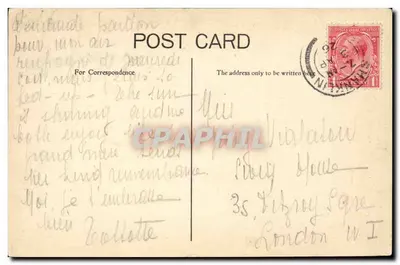Grande Bretagne Great BRitain Bilhete postal antigo Goldshill village Isle of Man (ile du Man) — Verso