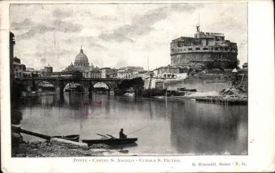 Ponte - Castelo de S. Angelo - Cúpula de S. Pedro — R. Rimoaldi, Roma - N. 18
