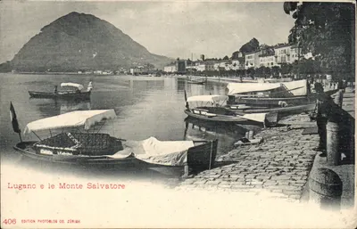 Lugano e o Monte Salvatore — Edição Photoblos Co. Zürich, n° 406