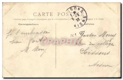 Villers-Cotterets — vista panorâmica em letras cortadas — editor não visível — Verso