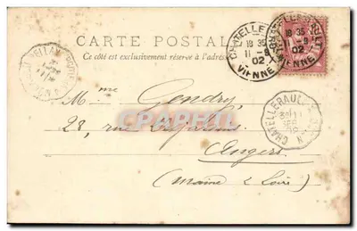 Châtellerault — as Torres do Ponte Henri IV — editor desconhecido, número de série não visível — Verso