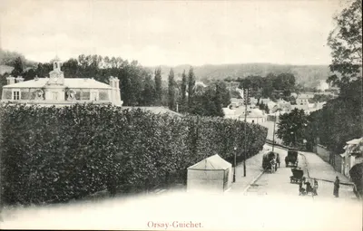 Orsay-Guichet — vista da rua com castelo e cercas — Edição Trianon, n° 1766