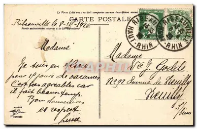 Ribeauvillé - Tour des Bouchers — éditeur Cabaud Schaal, n°4 — Verso