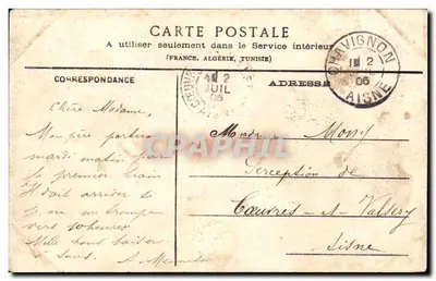 Prémontré — Pavilhão (lado das mulheres) — Guyart, Avenida da Gare, Pinon (Aisne) — Verso