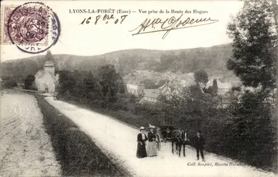 LYONS-LA-FORÊT (Eure) — Vista tirada da Route des Hogues — Coll. Souplet, Recette Buraliste