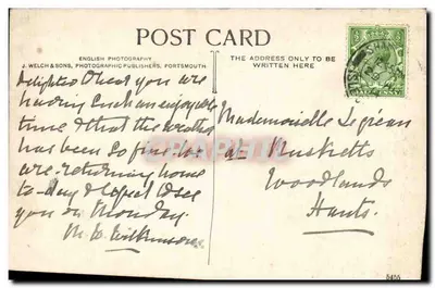 O Velho Village: Shanklin, I.W. 722 — J. Welch & Sons, Portsmouth — Verso