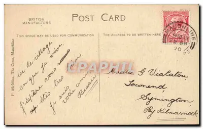 Mauchline z Hill Cop — widok wsi — wydawca nie widoczny, nr serii 22560 — Rewers