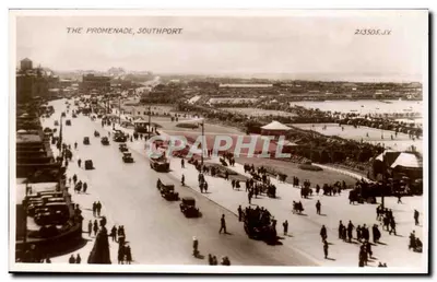 A Promenade, Southport — vista panorâmica — Carta postal Valentine's, Dundee & Sons, Ltd.
