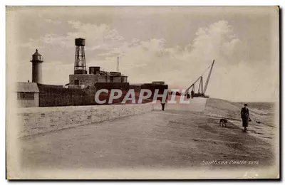 Southsea Castle — vista do farol e do porto — J. Welch & Sons, Portsmouth